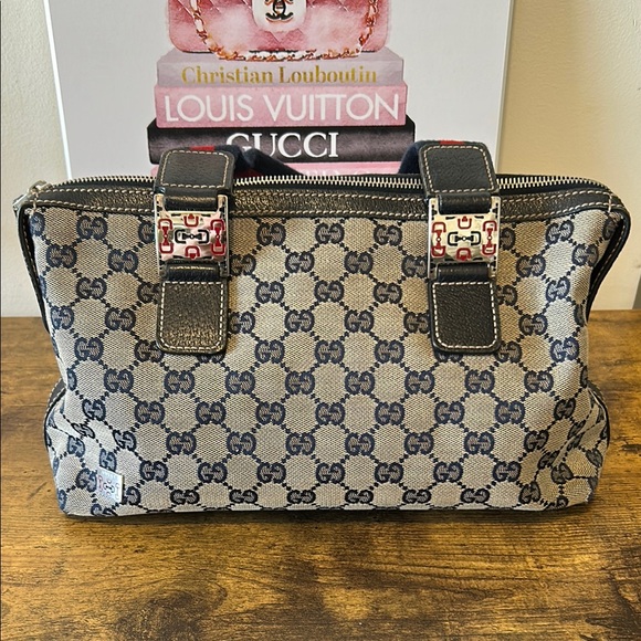 Gucci Blue Monogram Canvas Bag - Picture 1 of 14